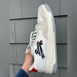 Hugo BOSS x Russell Athletic Amber low top trainers white logo EU sz 46 leather